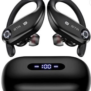 Bluetooth black over ear earbuds